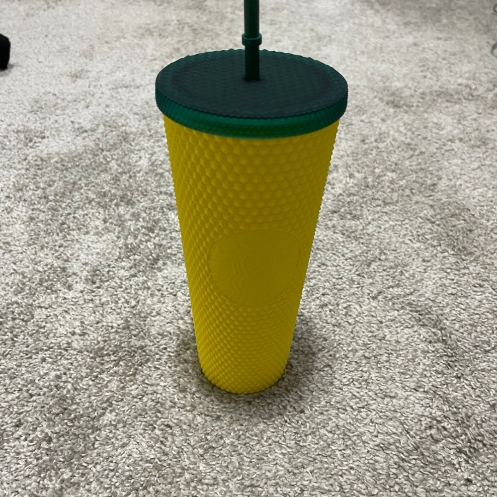 Starbucks Pineapple Yellow and Green Textured Tumbler